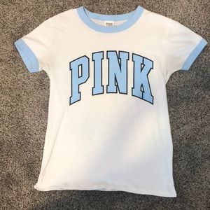 This white and light blue shirt is from PINK